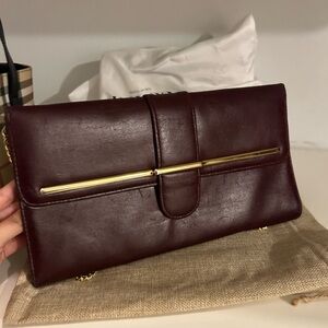 Vintage burgundy clutch bag